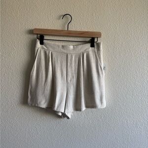 NWT Altar'd State Cream Linen Pleated Shorts